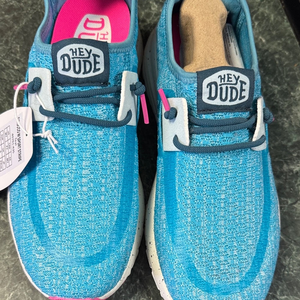 Hey Dude women’s  Aqua Blue Sneakers
